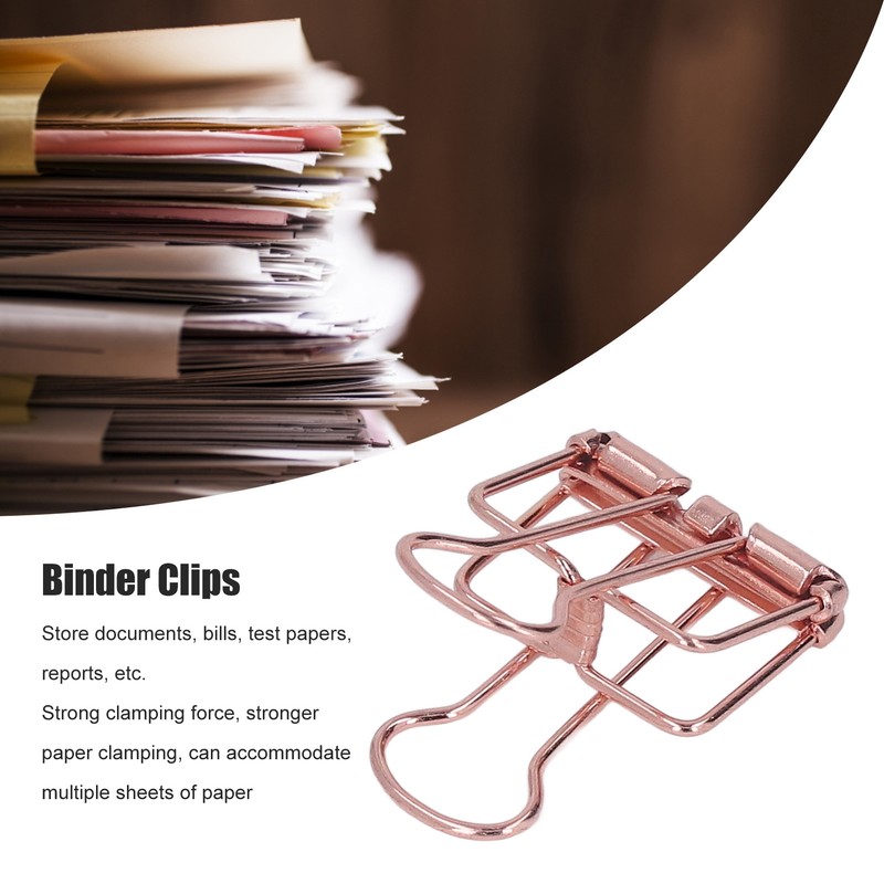 19mm 80pcs Binder Clips Strong Clamping Force Metal Hollow Tail