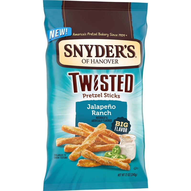 Snyder's Jalapeno Ranch Twisted Pretzels 12oz (Pack of 2)