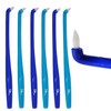6 x Slim Interspace Toothbrush, Blue Brushes for Orthodontic Braces