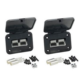 JooFn 120A Plug Mounting Panel with Cover for Anderson SB120 Connectors Flush Mount Recessed Plate (Gray-2pcs)