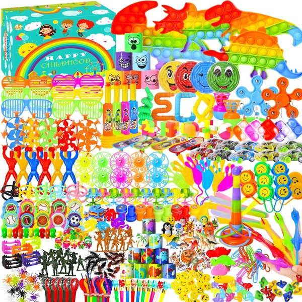 PinkUnicoon 518 PCS Party Favors for Kids 4-8 8-12, Treasure Box Toys Classroom Carnival Prizes, Goodie Bags & Pinata Stuffers Bulk Fidget Toys, Christmas Stocking Stuffers Gifts for Boys Girls