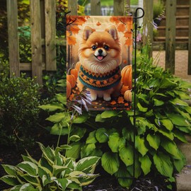Caroline's Treasures DAC1062GF Pomeranian Fall Garden Flag Mailbox Flag Decorative Yard Flag Banner Outside Patio Artwork Yard Flower Beds, Garden Size, Multicolor