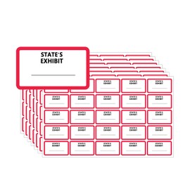 500 Pcs Legal Exhibit Label Stickers - 0.875 x 1.5 Inch STATE'S Exhibit Tabs for Court, Office & Legal Document Classification