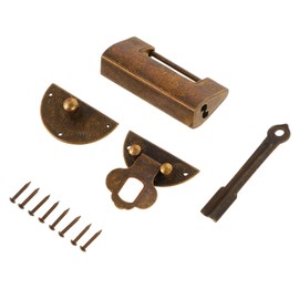 Gatuida Vintage Furniture Lock Set Sturdy Brass Jewelry Box Buckle Latch Carved Design