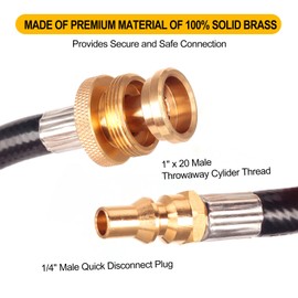 Onlyflame 12 FT 1/4'' Propane Quick Connect Hose for RV to Gas Grill - LP Propane Hose Connects 1LB Portable Appliance to RV 1/4" Female Quick Disconnect