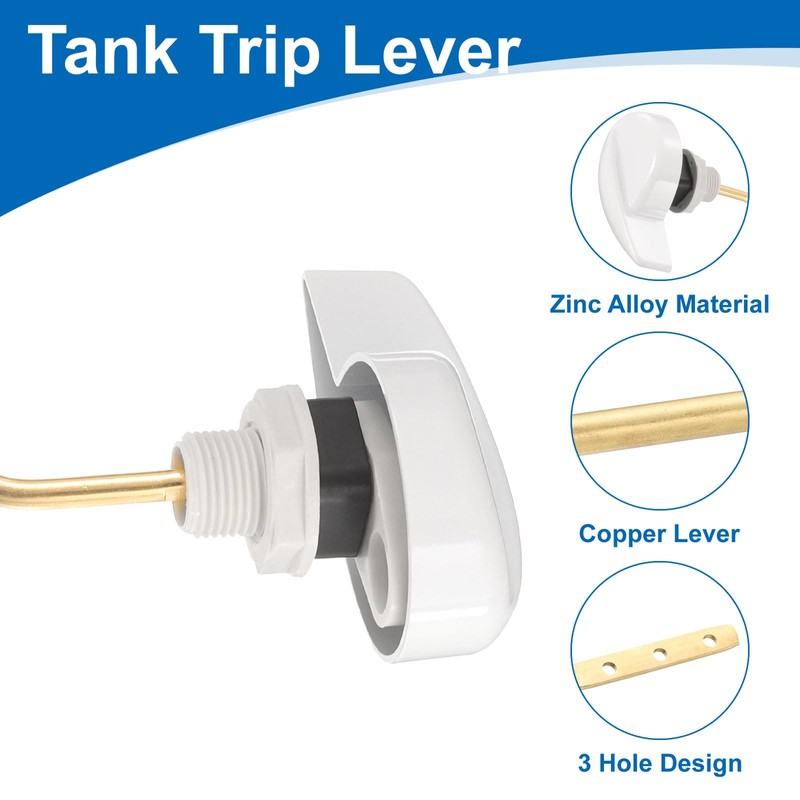 sourcing map 2Set Side Mount Universal Toilet Handle Replacement Kit