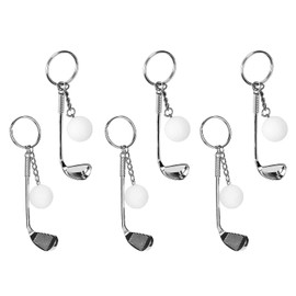 Fayelume 6PCS Golf Cart Keychain, Alloy Funny Keychains, Electroplating Mens Keychain, for Men Women Golfers Handbag