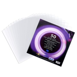 Retro musique 50 x 12" Vinyl Outer Record Sleeves - Crystal Clear Case for Single, Double, Triple and Gatefold LP Albums - Strong and Durable Polyethylene Album Sleeves, 50 packs 12 inch, retro album