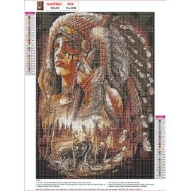 MXJSUA Indian Diamond Painting Kits for Adults, 5D Diamond Art Kits for Beginners, DIY Full Drill Picture with Diamond for Home Wall Decor, 30x40cm