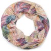 styleBREAKER 01016203 Women's Loop Scarf with Colourful Leaves Pattern, Yellow