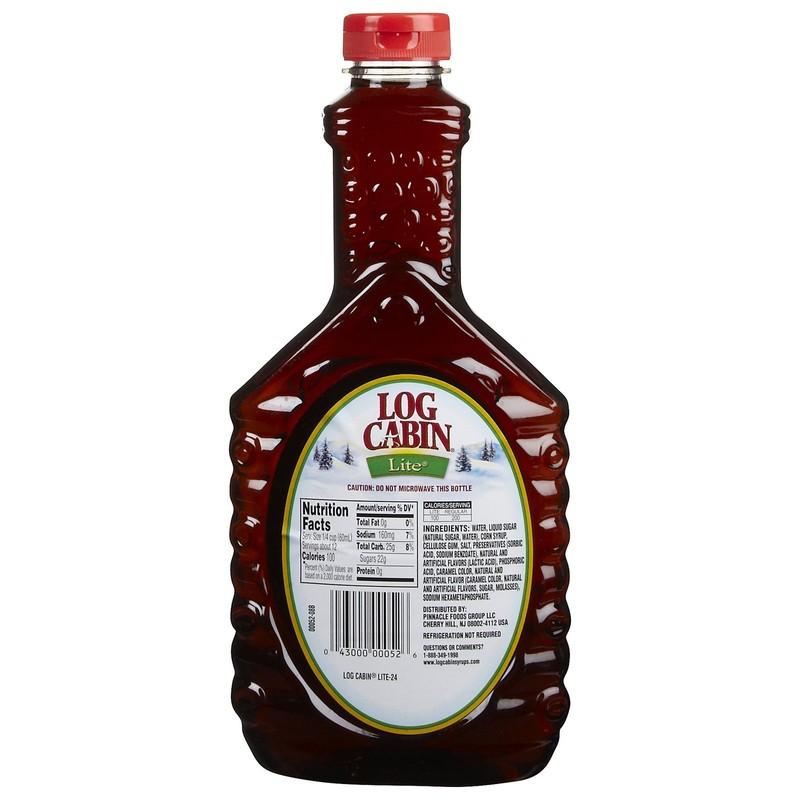 Log Cabin Lite Syrup , 24 Fl Oz (Pack of