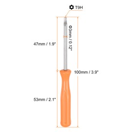 QUARKZMAN Torx Screwdriver T9H 4 Inch Length Carbon Steel Non-Magnetic Security Star 6 Point Head Precision Screwdriver with Non-Slip Handle Yellow