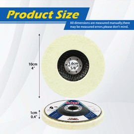 SALI 10 Pcs 4 Inch Wool Felt Polishing Wheel Disc Wool Polishing Wheel Disc for 4" Angle Grinder Felt Grinder Polishing Wheel Arbor 5/8” for Metal, Marble Stone, Furniture, Car ?Net Cover?