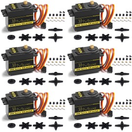 Miuzei MG996R 55g Metal Gear Torque Digital Servo Motor for RC Helicopter Car Boat Robot (6 Pack)