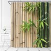 EVRCVAR Bamboo Shower Curtain Green Leaf Zen Spa Japanese Asian