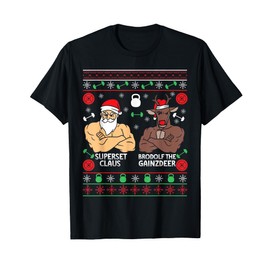 Superset Claus Gym Costume Christmas Gifts Men's T-Shirt, black
