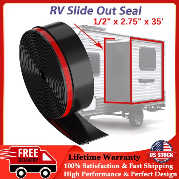 Racewill RV Slide Out Seal Base 1/2"x2.75"x35' Travel Trailer Weather