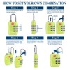 TSA Luggage Locks (4Pack) - 3 Digit Combination Padlocks -