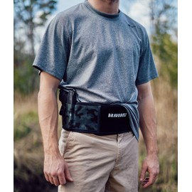 BRAVOBELT Belly Band Holster for Concealed Carry - Athletic Flex FIT for Running, Jogging, Hiking - Glock 17-43 Ruger S&W M&P 40 Shield | for Men & Women (Camo, XL - 45" - 55" Belly)