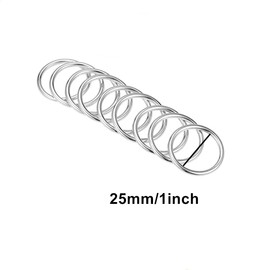 Beetoo Metal O Rings 1 Inch, 50PCS Round Spring Snap Carabiner Clip, O Rings Alloy Trigger Round Snap Buckle for Keychains, Bag, Purse