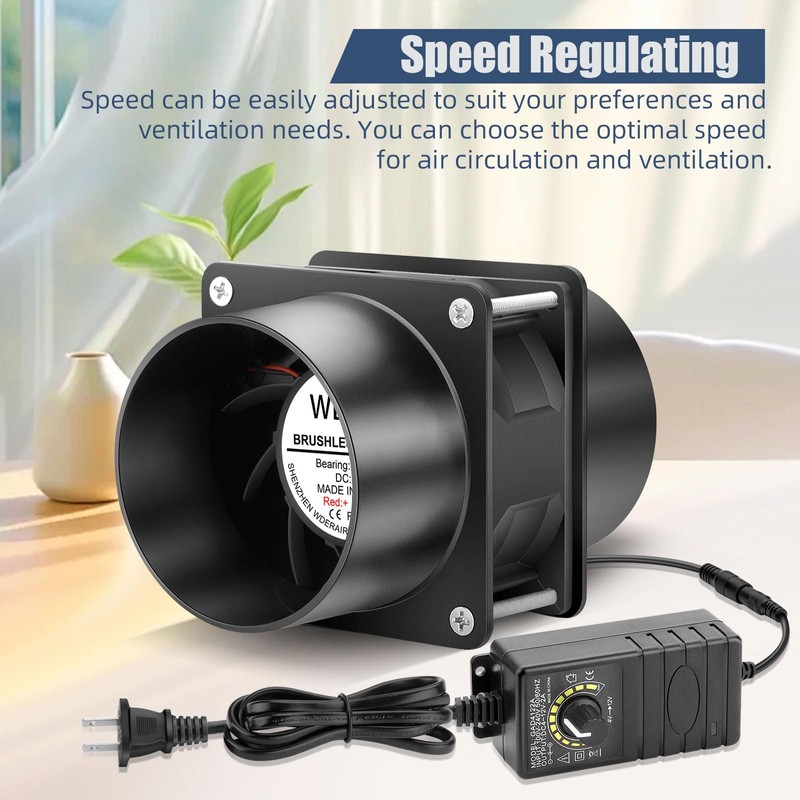 WDERAIR 80mm x 38mm 3 Inch Air Vent Duct Booster