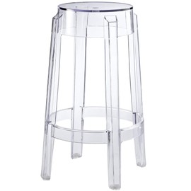 Ergode Casper Counter Height Stool | Elegant Silhouette Design | Transparent Acrylic | Non-Marking Feet | Set of 1