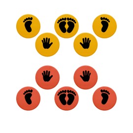 Eco Walker 10inch Colorful Carpet Spot Flat Markers Feet Hand Game Stepping Stones Floor is Hot Lava for Classroom Home (Hand-Feet 1)