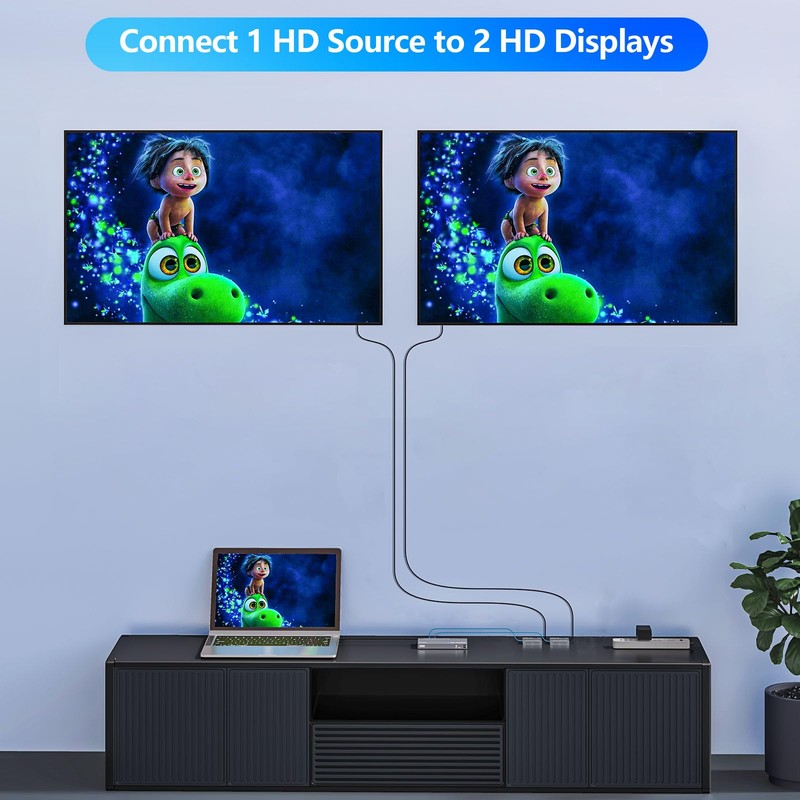 HDMI Extender Splitter Over Cat6/7 up to 100M(328fts), 4K@30Hz HDMI