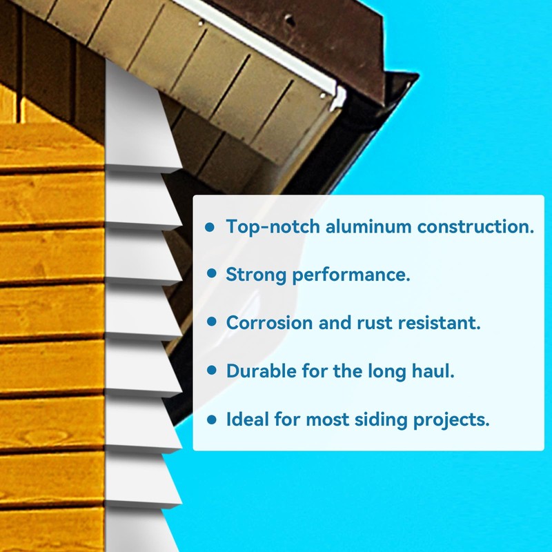RMERVE 8 Pcs Aluminum Siding Corners 8 Inch Outside White