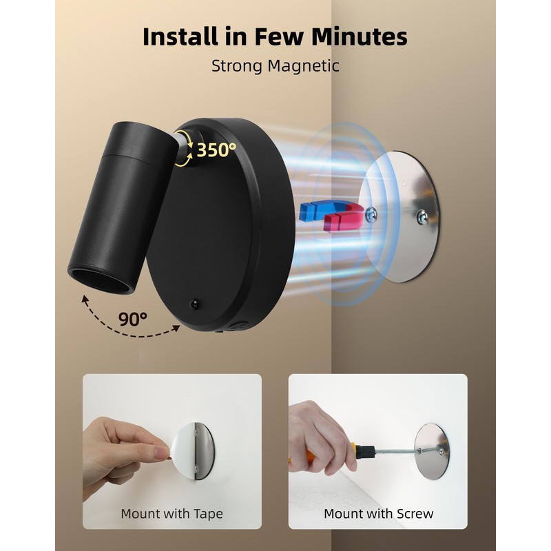 EZVALO Spotlights Indoor with Remote, 5500mAh Rechargeable Picture Lights, Wireless