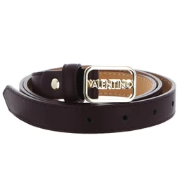VALENTINO Around Plaque Buckle Belt W85 Vino/Oro - Can be Shortened, Vino / Oro