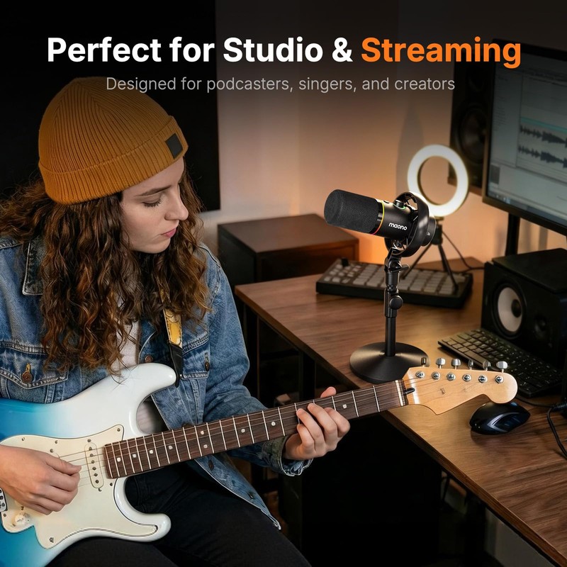MAONO Desktop Mic Stand for PD200W/PD200X Microphone – Height Adjustable,