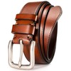 WOLFANT Cinturón casual de cuero de grano completo para jeans,