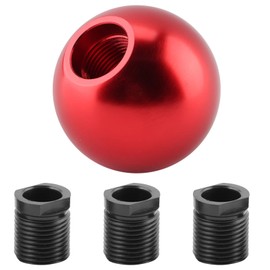 Pomos de Palanca de Cambios de Bola Redonda, Pomo de Palanca de Cambios con Peso Manual Automático Universal, Pomo de Palanca de Cambios con 3 Adaptadores de Plástico para la Mayoría de(rojo)