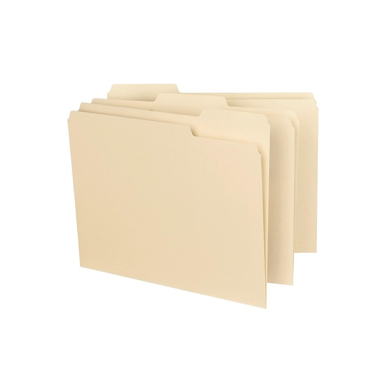 Smead Interior File Folder, 1/3-Cut Tab, Letter Size, Manila, 100