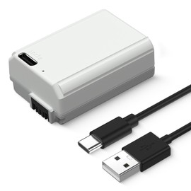 K&F Concept NP-FW50 Battery with Type-C Fast Charging for Sony ZV-E10, Alpha 7, A7, A7II, A7RII, A7SII, A7S, A7S2, A7R, A7R2, A5000, A6400, A6500, A6300, A6000, NEX-3, NEX-5, 1100mAh