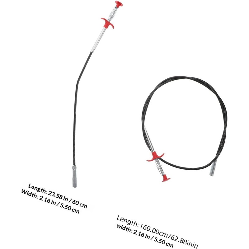2 Piezas Desatascador de Drenaje Gancho de Cuatro Garras, Manual