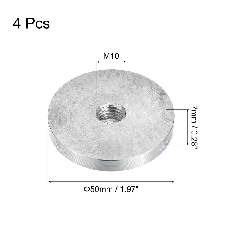 sourcing map M10 Thread 50 mm Diameter Round Shape Aluminium