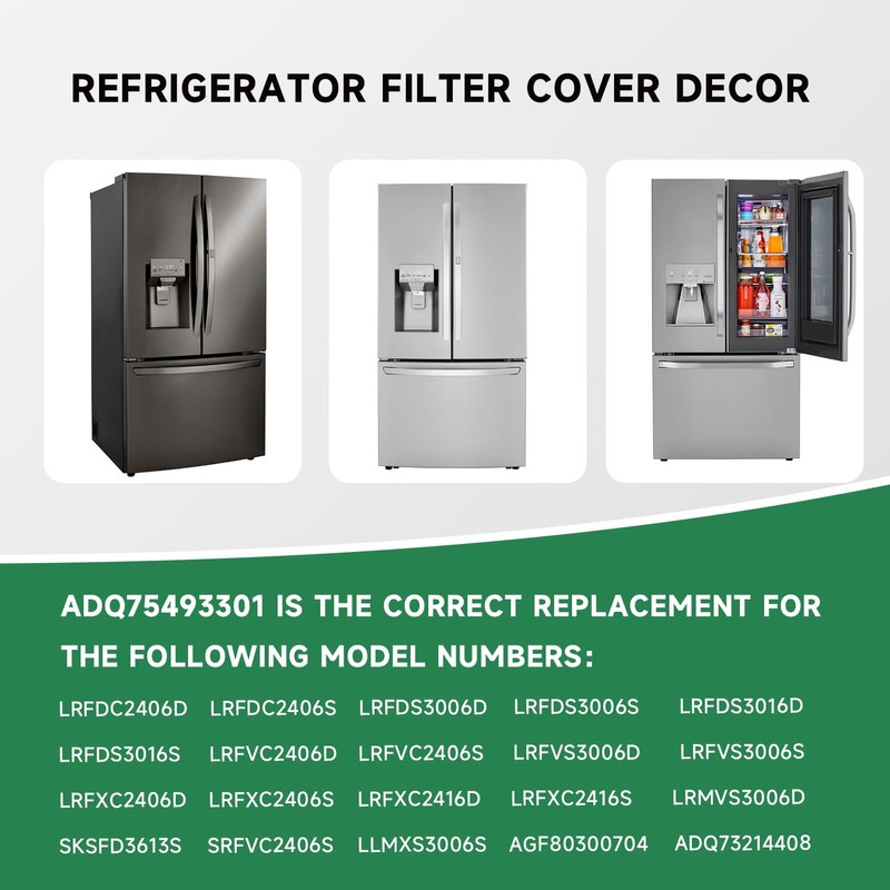 LEYURISE Refrigerator Filter Cover Fresh Air Filter Assembly Compatible with