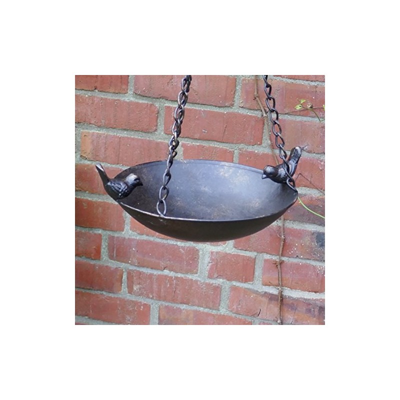 Cute Antique Brown Hanging Bird Bath
