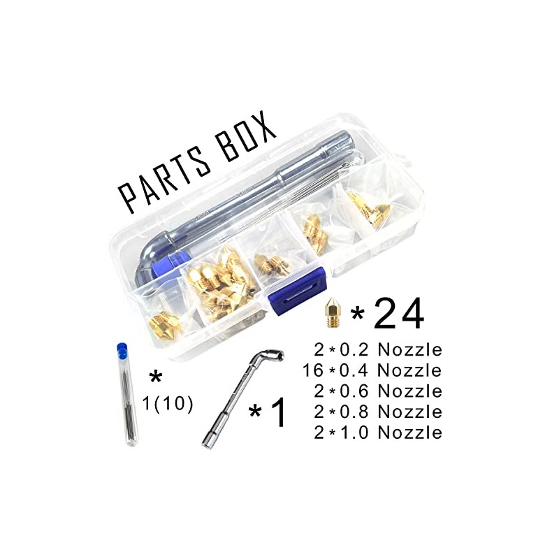 MK8 Brass Nozzles Set for 3D Printers - 24 Pieces