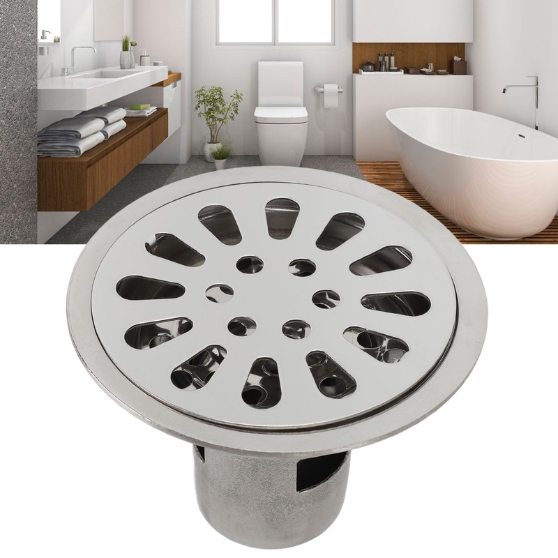 Floor Drain 3.5 Inch Stainless Steel Odor Resistant Deep Water