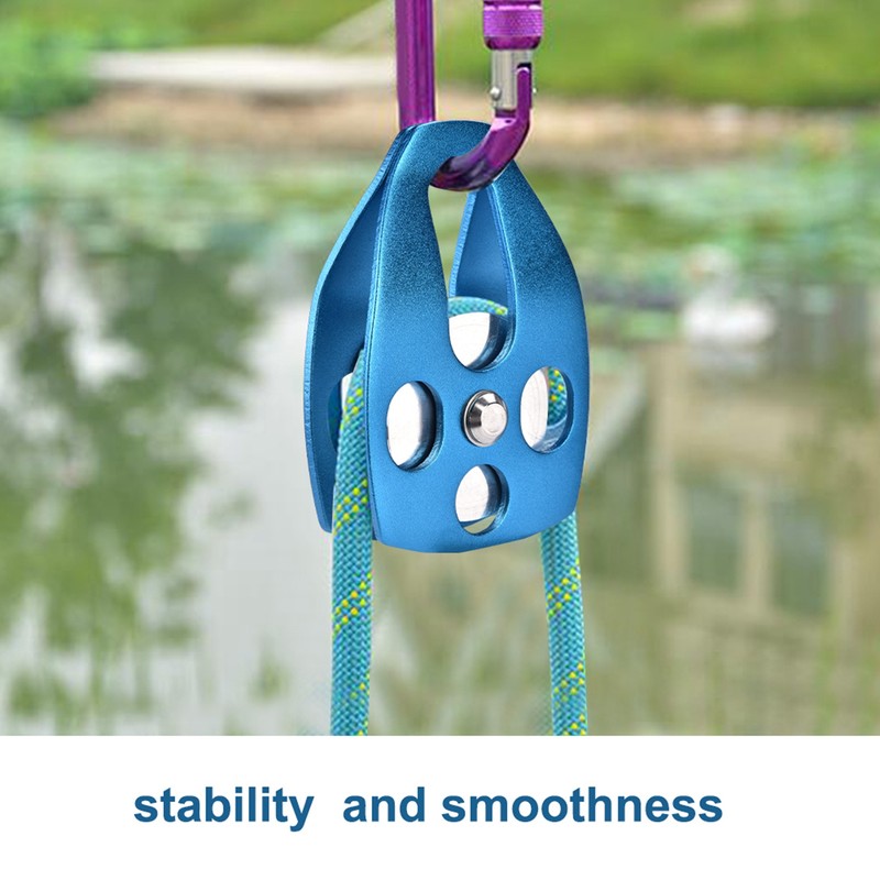 Outdoors Climbing 32KN Rescue Pulley Single Sheave with Swing Plate