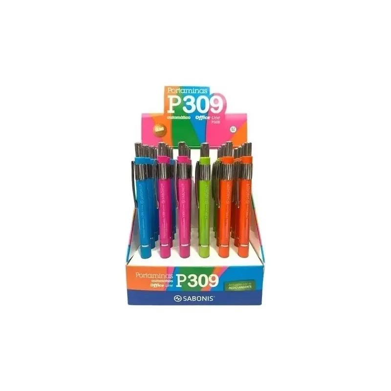 Portaminas P309 Sabonis Retractil Cuerpo Fluorescente 24 Pcs