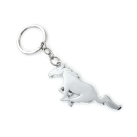 Ford Mustang Keyring Car Key Holder Chain Bronco Pony Logo V8 Chrome Horse