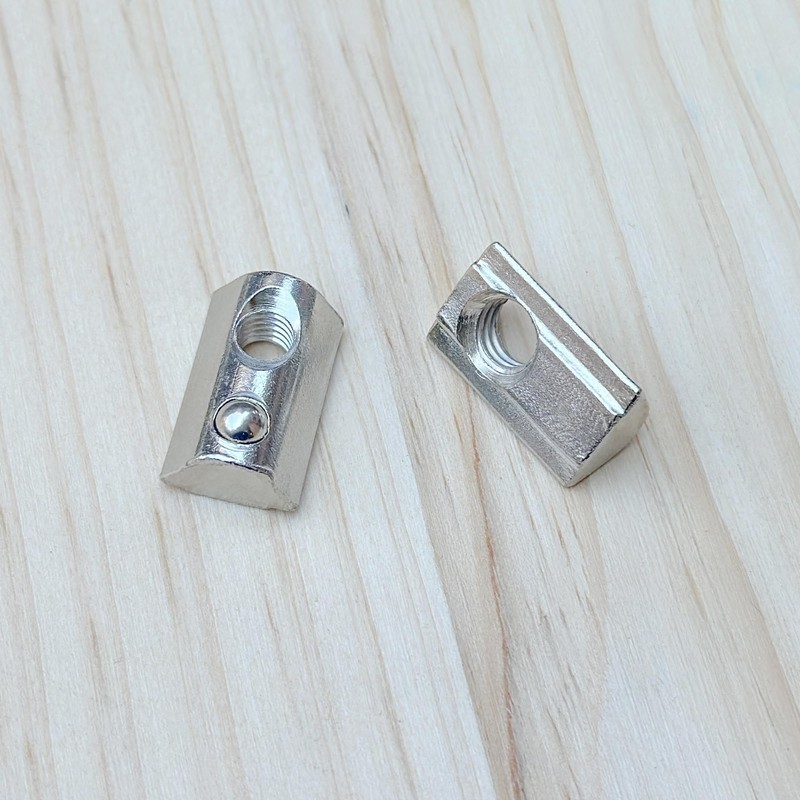 24 PCS Half Round T Slot Nuts with Roll-in Spring