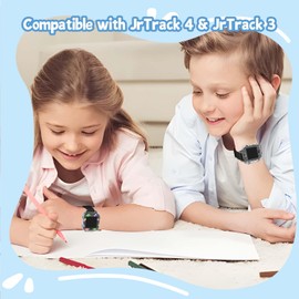 2-Pack for JrTrack 4 Edge Protector Case, Cute Funny JrTrack 3/JrTrack 4 Kids Smart Watch Soft Cover, Drop-Proof Bumper Replacement Skin, Without Screen (Dinosaurs+Cows)