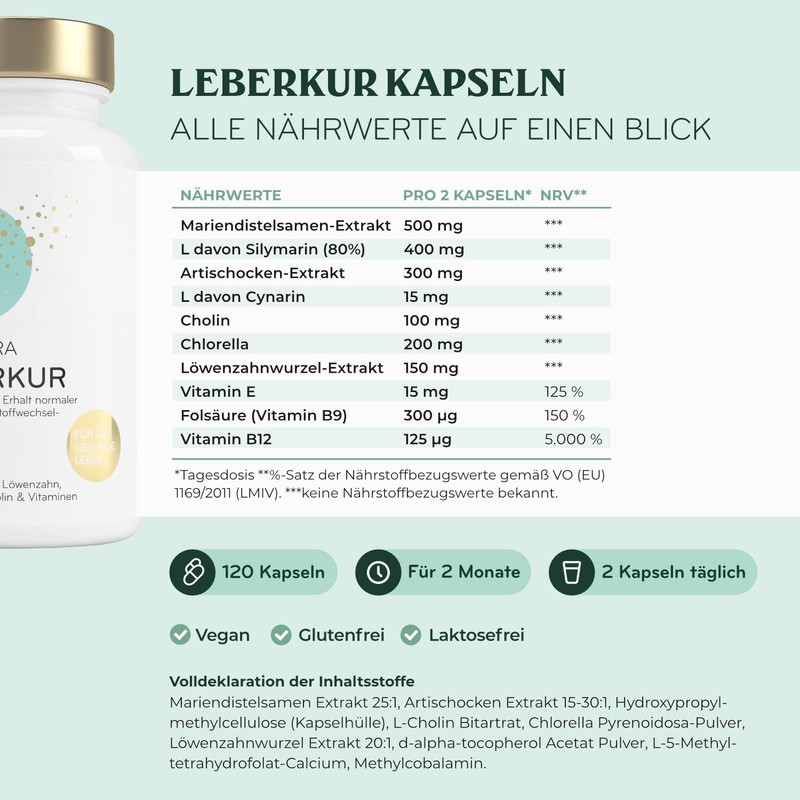 Leber Kur Mariendistel Kapseln hochdosiert