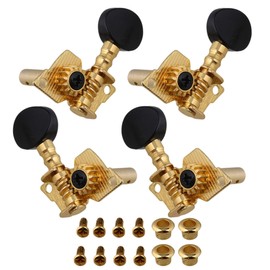 BQLZR Gold-plated 2R2L Tuning Peg Machine Head TUNERS for UKULELE Concave Button