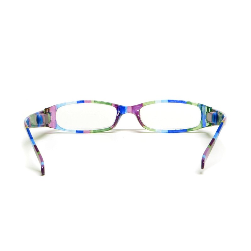 Calabria R576 Colorful Stripe Reading Glasses +1.50 Purple Women Trendy